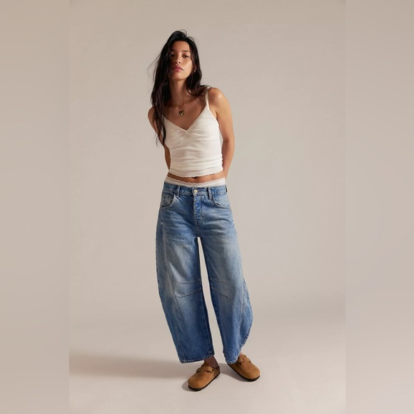 Free People Denim - Free People We The Free Good Luck Mid-Rise Barrel Jeans 30